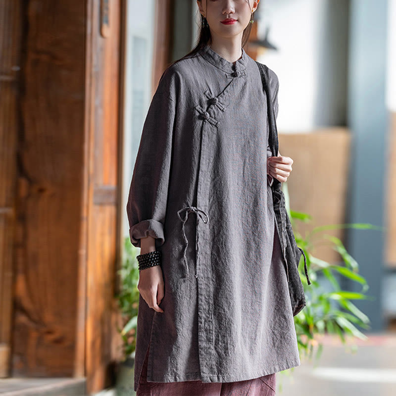 Camicetta da donna in cotone e lino vintage Buddha Stones, a maniche lunghe, cinese Hanfu - image 12