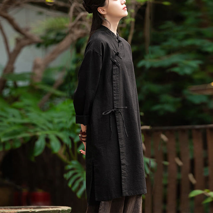 Camicetta da donna in cotone e lino vintage Buddha Stones, a maniche lunghe, cinese Hanfu - image 17