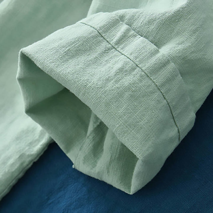 Camicetta larga in lino ramiè Buddha Stones da donna, a maniche lunghe, cinese Hanfu Top - image 8