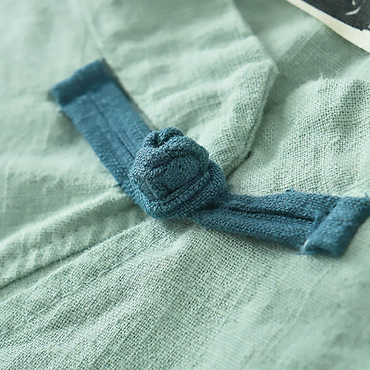 Camicetta larga in lino ramiè Buddha Stones da donna, a maniche lunghe, cinese Hanfu Top - image 6