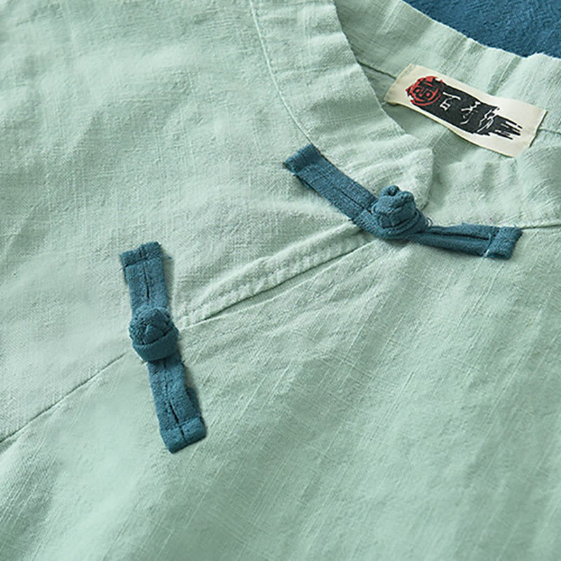 Camicetta larga in lino ramiè Buddha Stones da donna, a maniche lunghe, cinese Hanfu Top - image 5