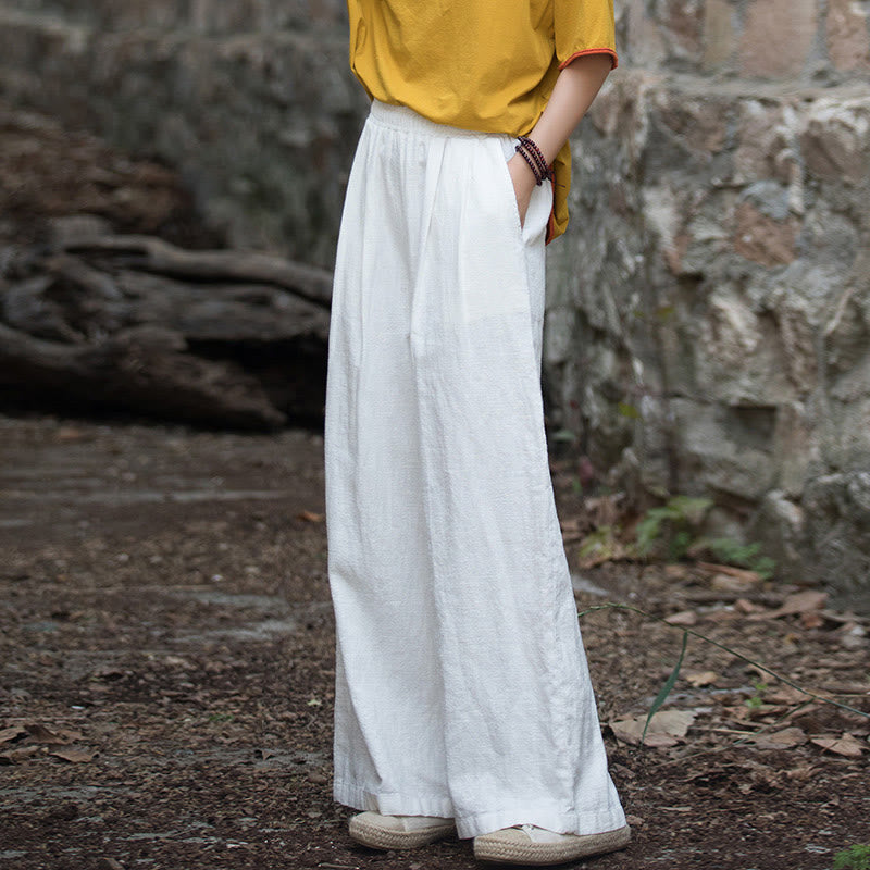 Pantaloni da yoga casual da donna con tasche e gamba larga retrò Buddha Stones