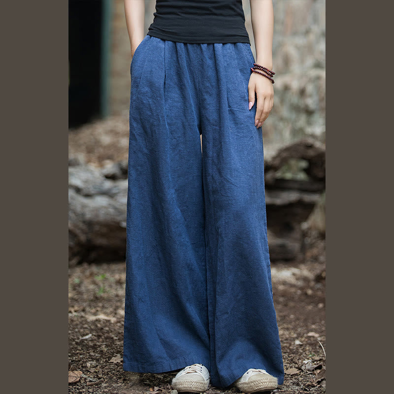 Pantaloni da yoga casual da donna con tasche e gamba larga retrò Buddha Stones