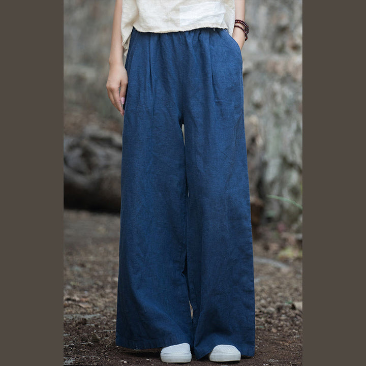 Pantaloni da yoga casual da donna con tasche e gamba larga retrò Buddha Stones