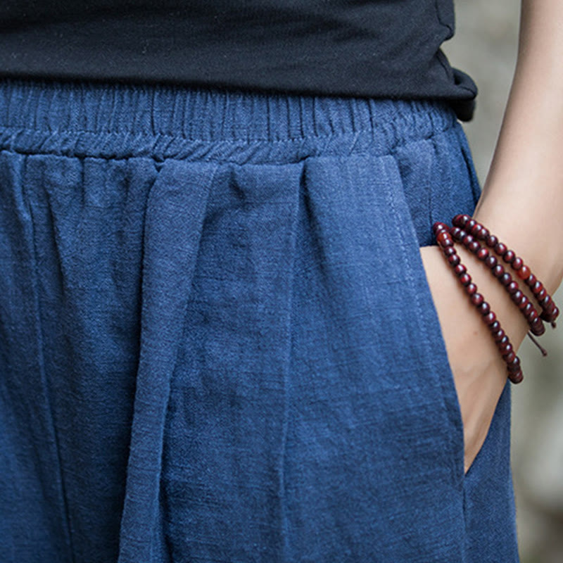 Pantaloni da yoga casual da donna con tasche e gamba larga retrò Buddha Stones