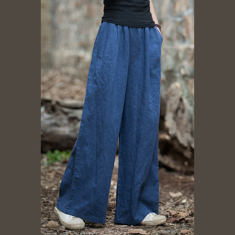 Pantaloni da yoga casual da donna con tasche e gamba larga retrò Buddha Stones - image 2