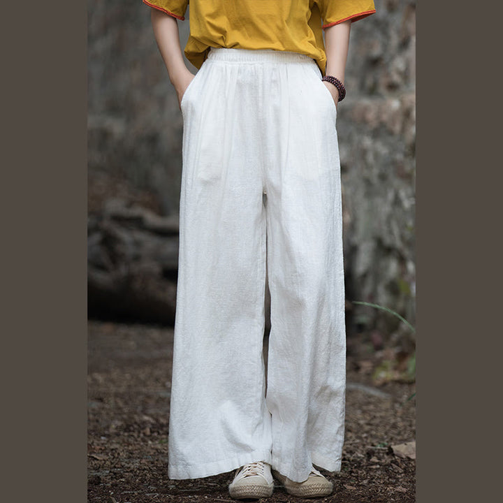 Pantaloni da yoga casual da donna con tasche e gamba larga retrò Buddha Stones