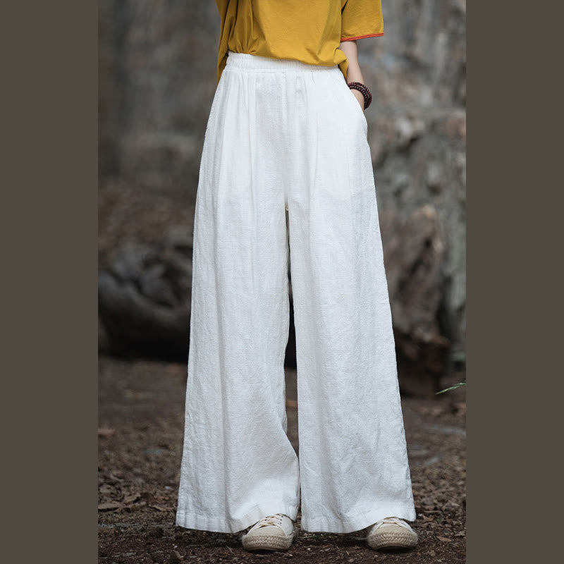 Pantaloni da yoga casual da donna con tasche e gamba larga retrò Buddha Stones