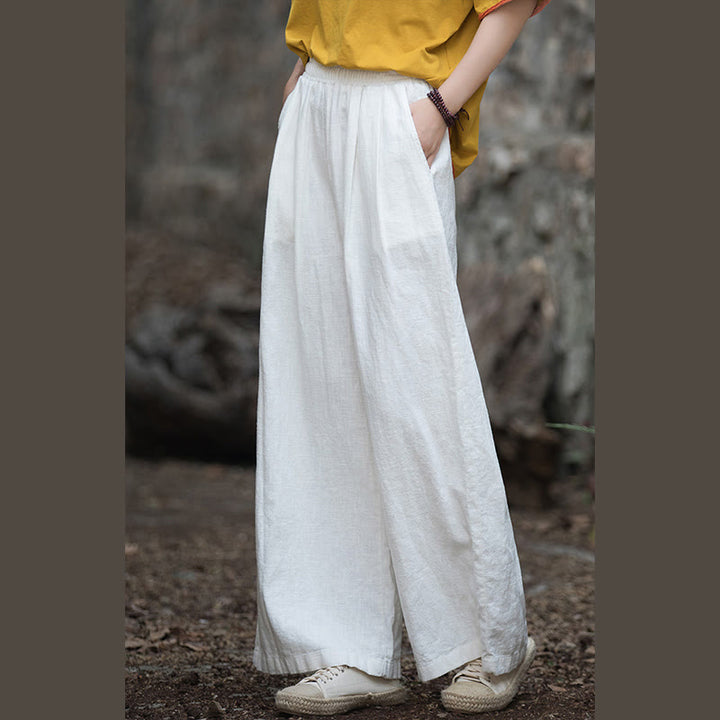 Pantaloni da yoga casual da donna con tasche e gamba larga retrò Buddha Stones