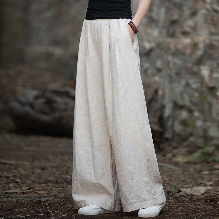 Pantaloni da yoga casual da donna con tasche e gamba larga retrò Buddha Stones