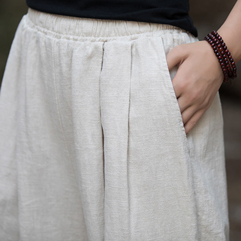 Pantaloni da yoga casual da donna con tasche e gamba larga retrò Buddha Stones