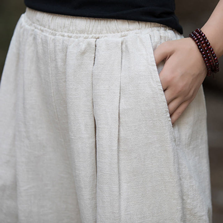 Pantaloni da yoga casual da donna con tasche e gamba larga retrò Buddha Stones