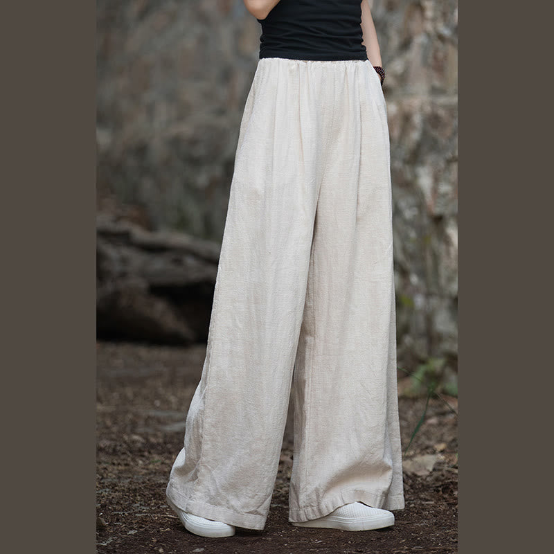 Pantaloni da yoga casual da donna con tasche e gamba larga retrò Buddha Stones