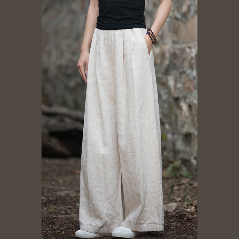 Pantaloni da yoga casual da donna con tasche e gamba larga retrò Buddha Stones