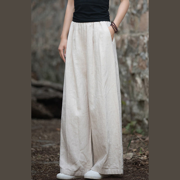 Pantaloni da yoga casual da donna con tasche e gamba larga retrò Buddha Stones