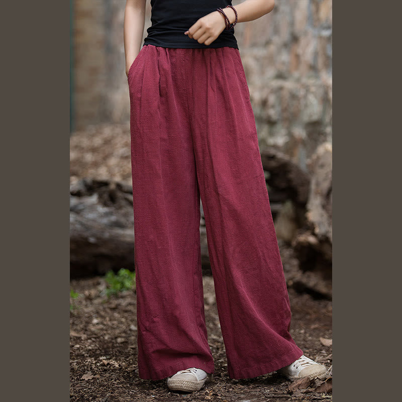 Pantaloni da yoga casual da donna con tasche e gamba larga retrò Buddha Stones