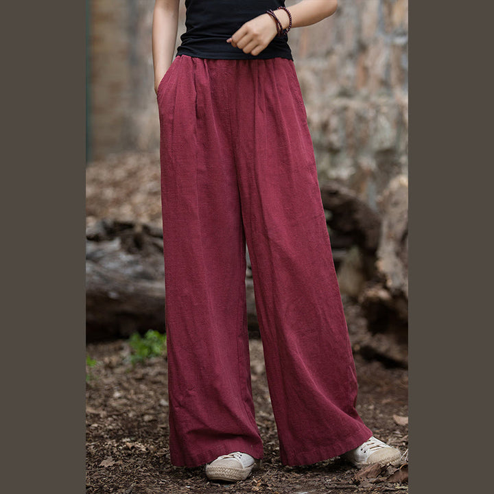 Pantaloni da yoga casual da donna con tasche e gamba larga retrò Buddha Stones
