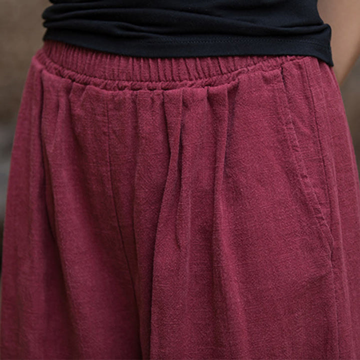 Pantaloni da yoga casual da donna con tasche e gamba larga retrò Buddha Stones