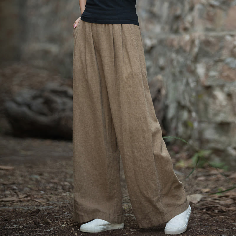 Pantaloni da yoga casual da donna con tasche e gamba larga retrò Buddha Stones