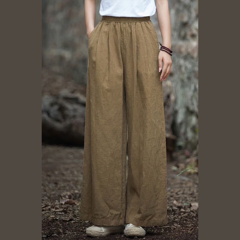 Pantaloni da yoga casual da donna con tasche e gamba larga retrò Buddha Stones