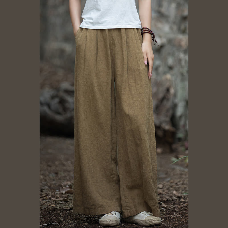 Pantaloni da yoga casual da donna con tasche e gamba larga retrò Buddha Stones