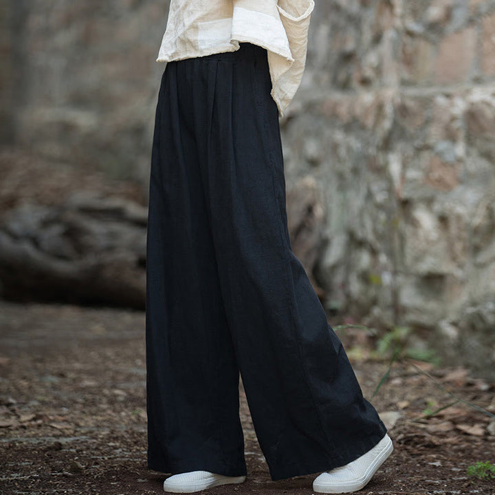 Pantaloni da yoga casual da donna con tasche e gamba larga retrò Buddha Stones
