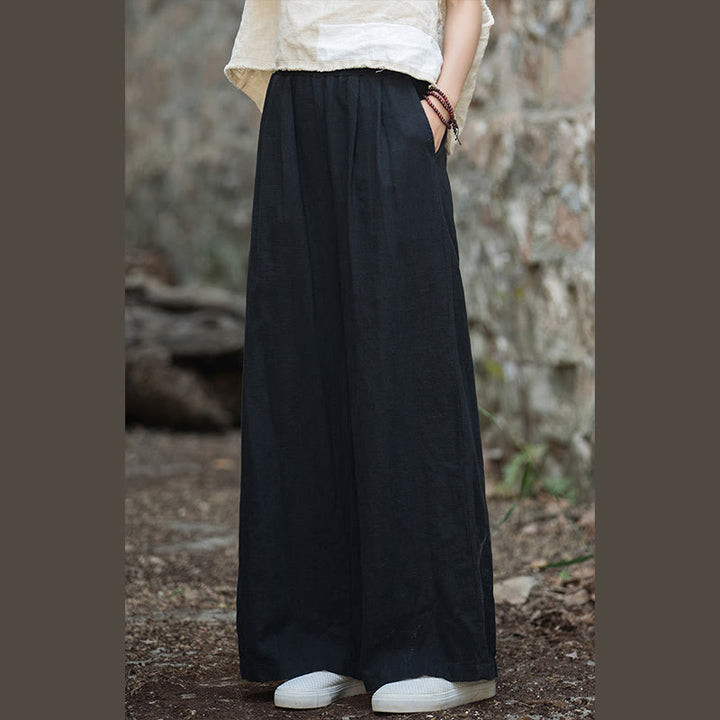 Pantaloni da yoga casual da donna con tasche e gamba larga retrò Buddha Stones
