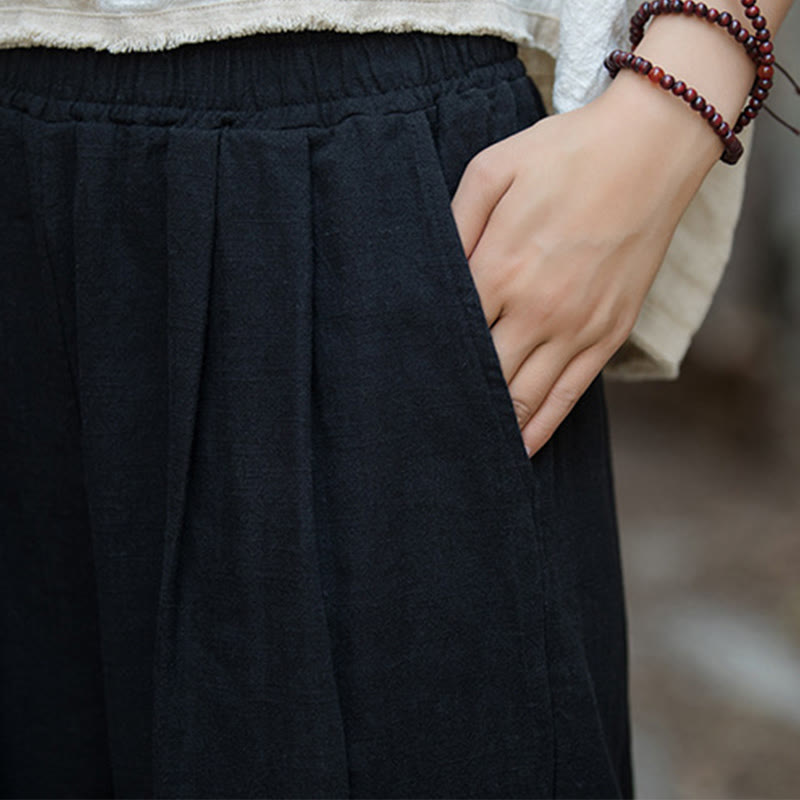 Pantaloni da yoga casual da donna con tasche e gamba larga retrò Buddha Stones