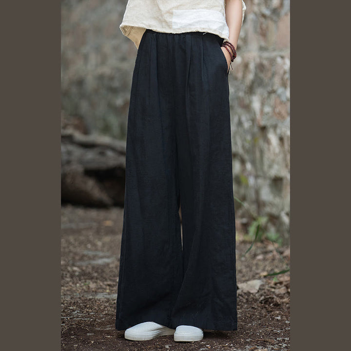 Pantaloni da yoga casual da donna con tasche e gamba larga retrò Buddha Stones