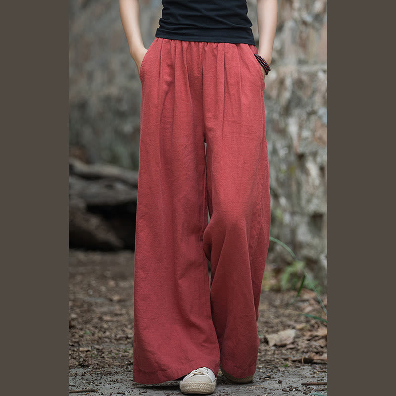Pantaloni da yoga casual da donna con tasche e gamba larga retrò Buddha Stones