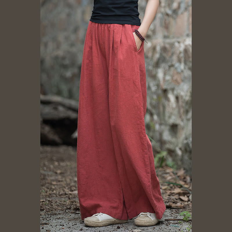 Pantaloni da yoga casual da donna con tasche e gamba larga retrò Buddha Stones
