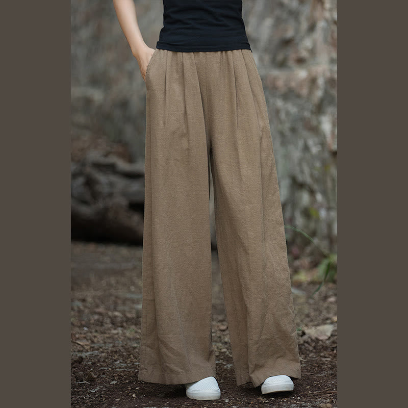 Pantaloni da yoga casual da donna con tasche e gamba larga retrò Buddha Stones