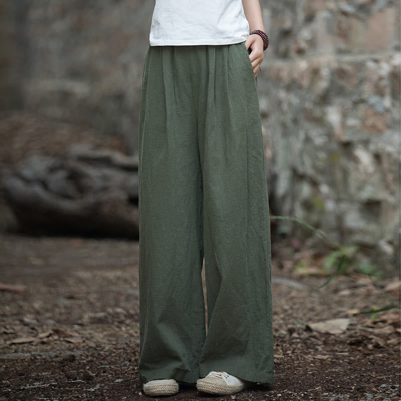 Pantaloni da yoga casual da donna con tasche e gamba larga retrò Buddha Stones