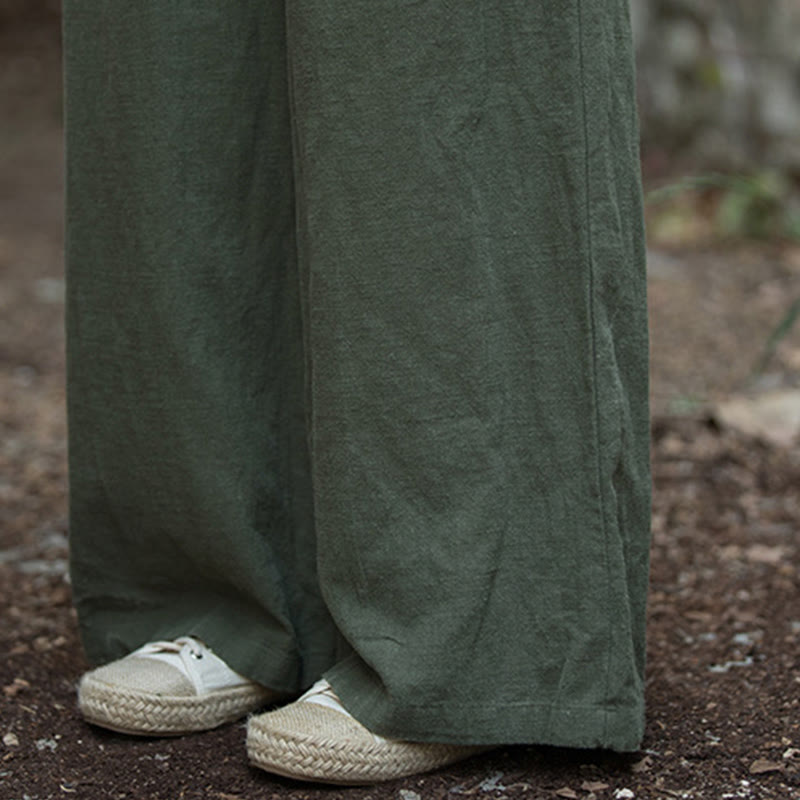 Pantaloni da yoga casual da donna con tasche e gamba larga retrò Buddha Stones