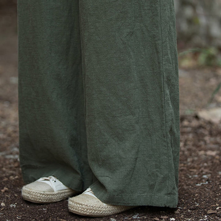 Pantaloni da yoga casual da donna con tasche e gamba larga retrò Buddha Stones - image 35