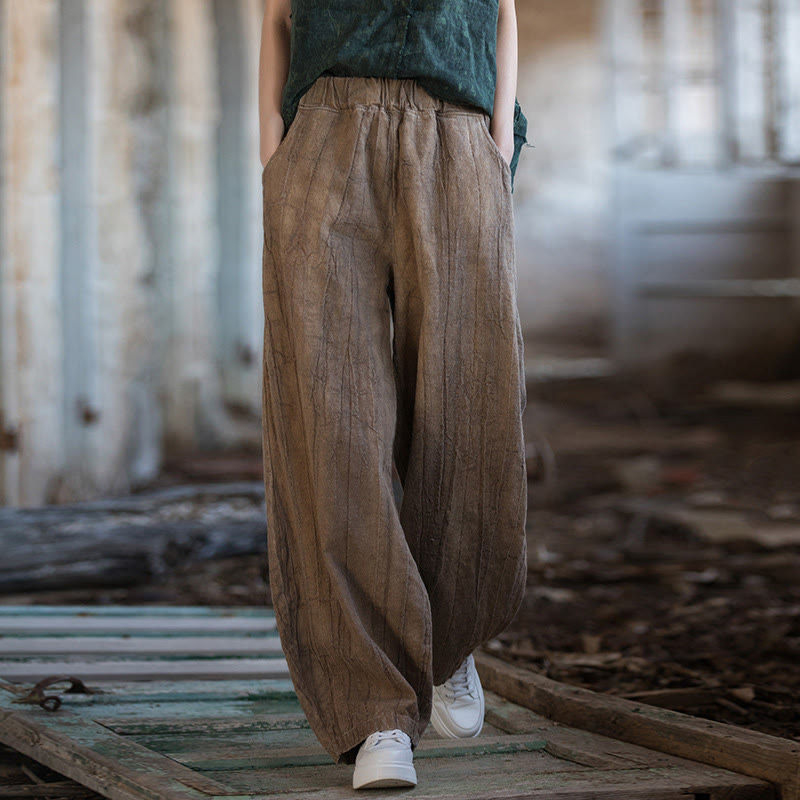 Pantaloni harem tie-dye retrò Buddha Stones, pantaloni da yoga casual da donna con tasche - Marrone (versione normale) - US6, UK/AU10, EU38 (L)  - image 22