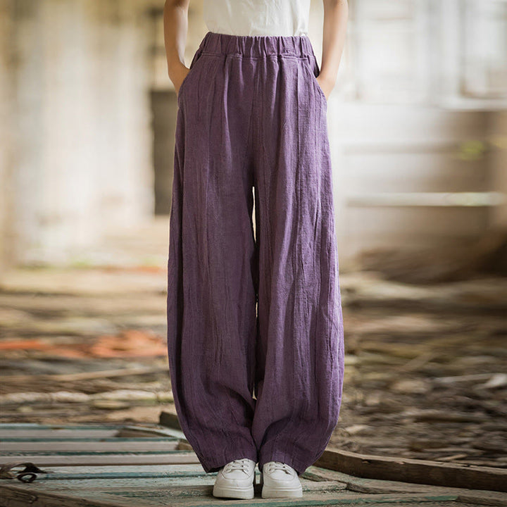 Pantaloni harem tie-dye retrò Buddha Stones, pantaloni da yoga casual da donna con tasche - Viola (versione normale) - US6, UK/AU10, EU38 (L)  - image 43