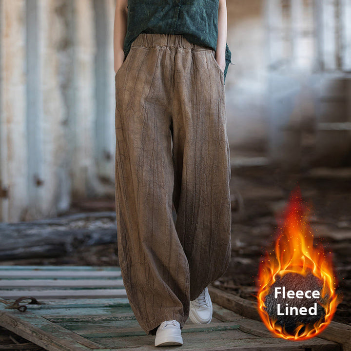 Pantaloni harem tie-dye retrò Buddha Stones, pantaloni da yoga casual da donna con tasche - Marrone (versione foderata in pile) - US6, UK/AU10, EU38 (L)  - image 59