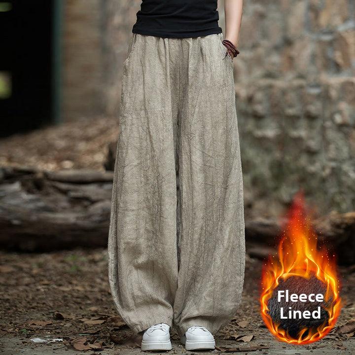 Pantaloni harem tie-dye retrò Buddha Stones, pantaloni da yoga casual da donna con tasche - Cachi (versione foderata in pile) - US6, UK/AU10, EU38 (L)  - image 61