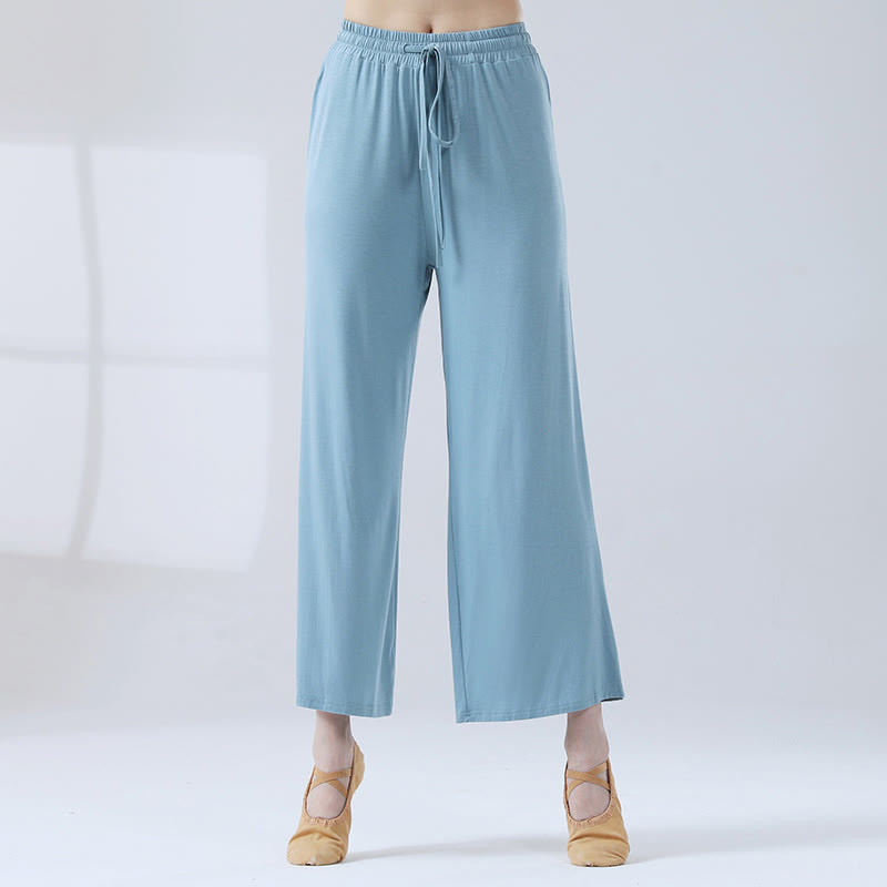 Pantaloni larghi con coulisse in modal Buddha Stones per yoga e danza