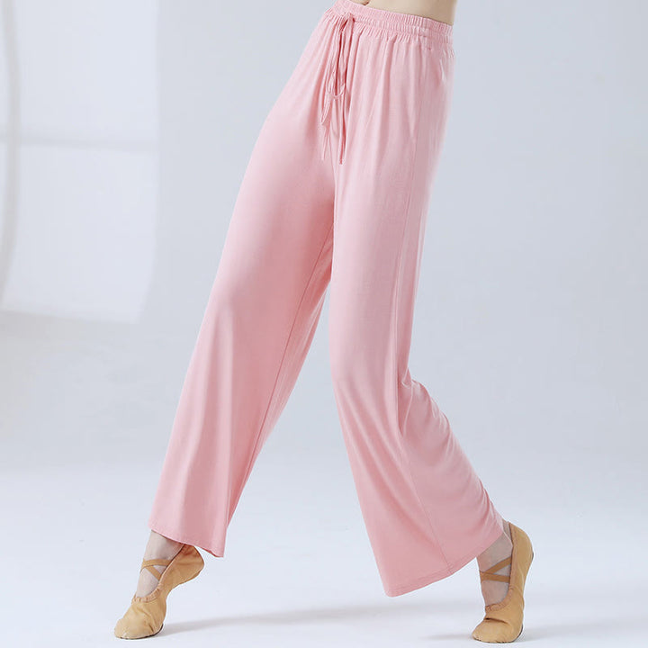 Pantaloni larghi con coulisse in modal Buddha Stones per yoga e danza - Rosa - US12, UK/AU16, EU44 (3XL) - image 16