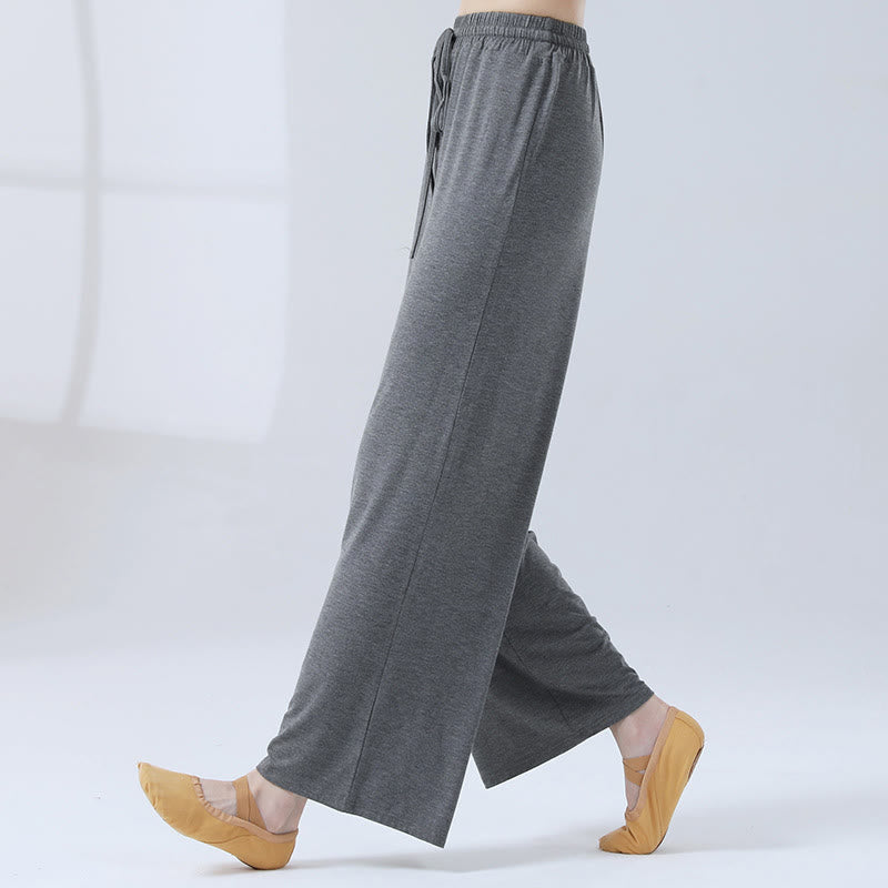 Pantaloni larghi con coulisse in modal Buddha Stones per yoga e danza - Grigio - US12, UK/AU16, EU44 (3XL) - image 20