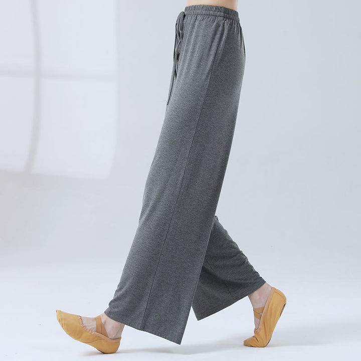 Pantaloni larghi con coulisse in modal Buddha Stones per yoga e danza - Grigio - US12, UK/AU16, EU44 (3XL) - image 20