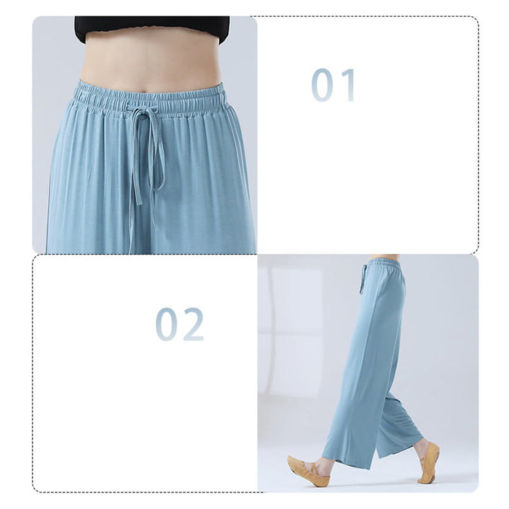 Pantaloni larghi con coulisse in modal Buddha Stones per yoga e danza