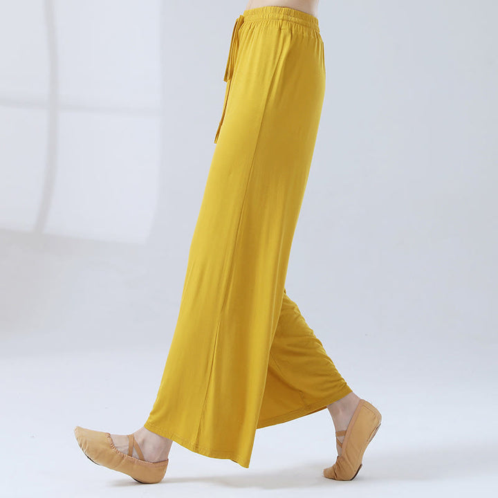 Pantaloni larghi con coulisse in modal Buddha Stones per yoga e danza