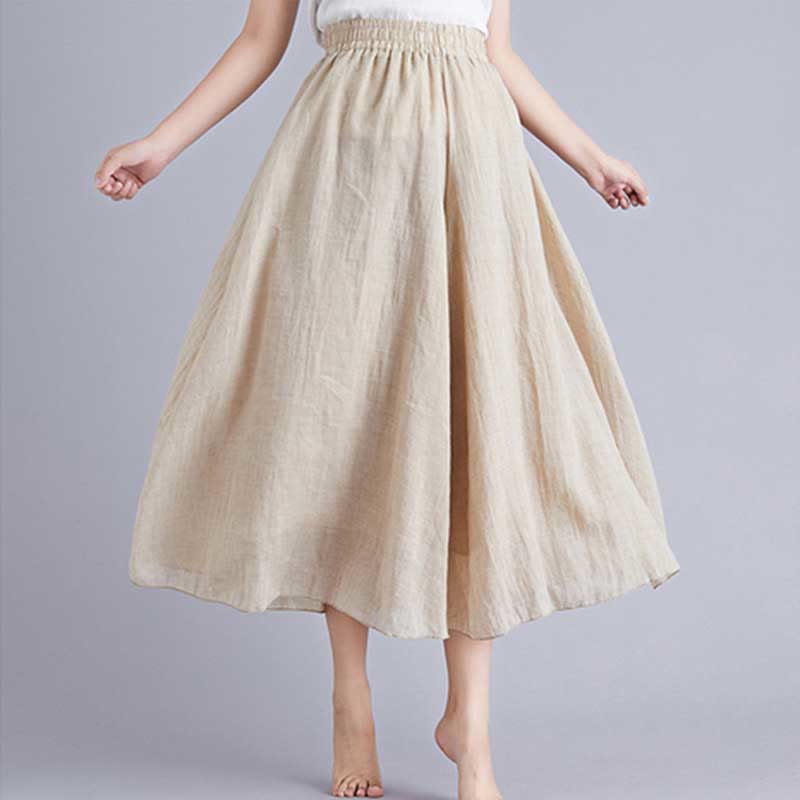 Pantaloni larghi in cotone e lino casual da donna Buddha Stones per yoga e danza - Albicocca - US2, UK/AU6, EU34 (M) - image 29