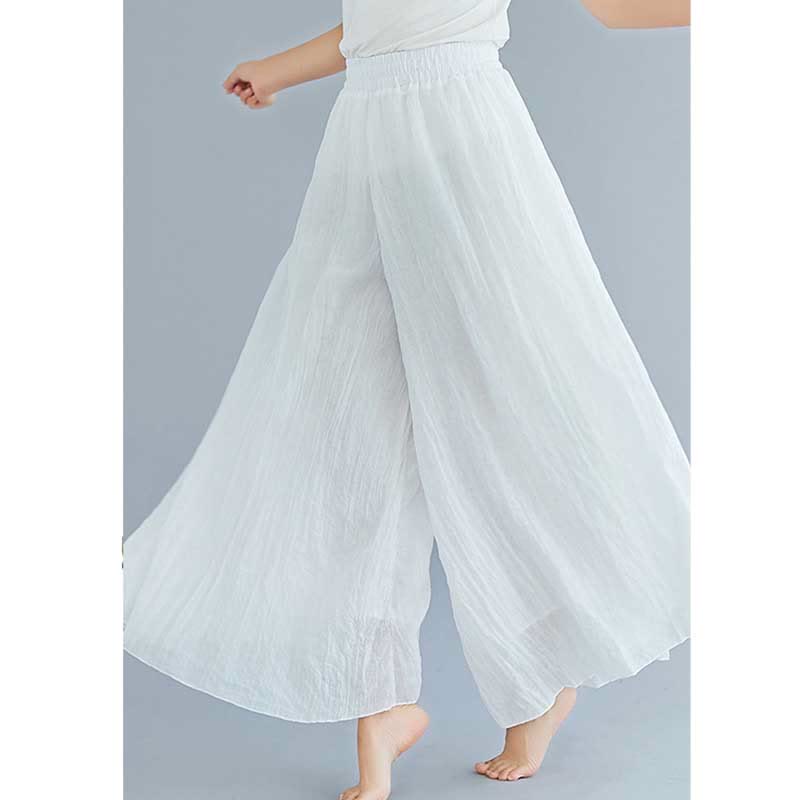 Pantaloni larghi in cotone e lino casual da donna Buddha Stones per yoga e danza