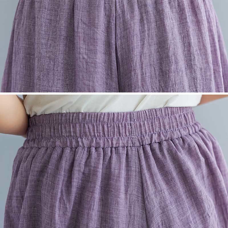 Pantaloni larghi in cotone e lino casual da donna Buddha Stones per yoga e danza