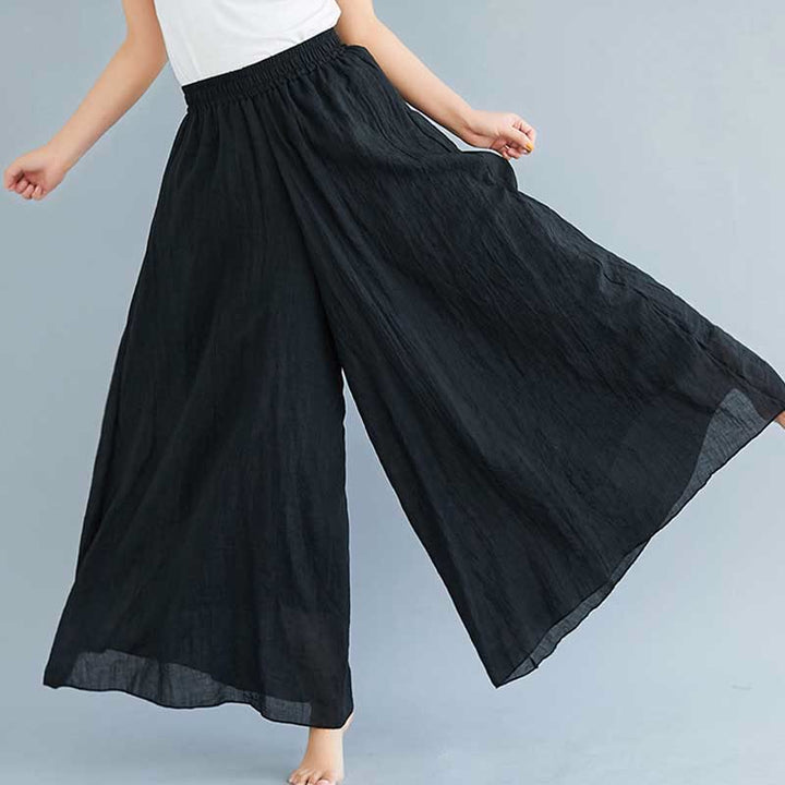 Pantaloni larghi in cotone e lino casual da donna Buddha Stones per yoga e danza - image 10