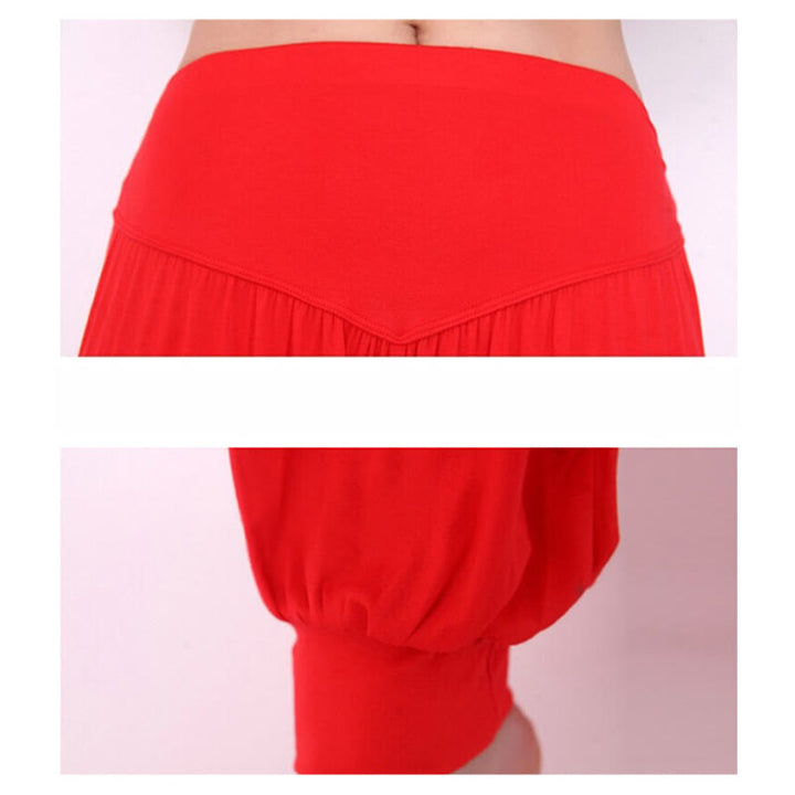 Pantaloni lunghi harem da danza yoga in modal tinta unita Buddha Stones